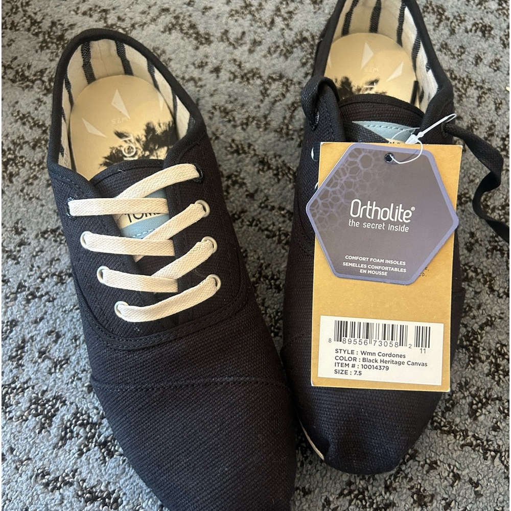 Toms black size 7.5 new